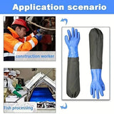 1Pair 70cm Rubber Gloves with Arm Guards Thickened Aquatic Industry Gloves Long Oil-Resistant Fishery Work Gloves