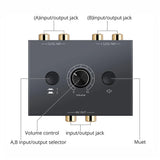 Audio Switcher Splitter Bi-Directional Audio Switcher With Mute Button 2x1 / 1x2 L / R RCA Stereo Switch Splitter
