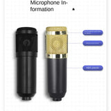 BM800 Condenser Microphone Kit Computer Sound Card Mobile Phone Audio Mixer Streaming Headset Microphone Studio Recording