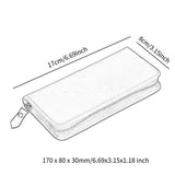 Leather Pen Storage Bag Pencil Pouch with Zipper Vintage Pen Case Holder for Office Receipts Invoices School Stationery Supplies