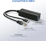 New POE Splitter 48V to 5V USB Female / tpye-C 100Mbps and1000Mbps Gigabit POE Camera Injector Power Supply for Huawei Hikvision