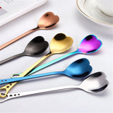 30pcs Heart Shaped Stainless Steel Teaspoons Coffee Spoon