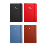 A5 Diary Notebook, 2023 Monthly Journal Notepad 180 Sheets 360 Pages Writing Pads PU Leather Cover for Business Work Supplies