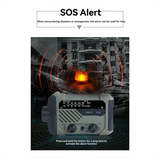 Multi-Function Solar Emergency Radio With AM/FM Bands Large Flashlight Hand-Crank Generator Portable Cell Phone Charger