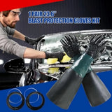 A Pair With Gloves Holder Rubber Sandblasting Gloves Non-slip 60CM Sandblasting Cabinet Gloves Wear-resistant Safety Work Gloves