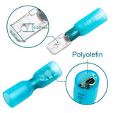 150PCS Spade Connectors Kit, Heat Shrink Spade Terminals 22-10 AWG, Electrical Wire Connectors Male Female Terminal Marine Crimp