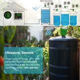 Wireless Solar Water Tank Level Meter Temperature Monitor Time Display Precision LCD Liquid Depth Level High/Low Indicator Alarm