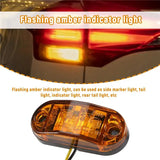 10Pcs Amber 2 Led Light Oval Clearance Trailer Car Truck Side Marker Tail Lamp
