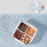 Vegetable Tray with lid Food Storage Container Square Fruit Separator Snack Tray Container with 4 Compartments Container