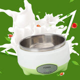 Compact Stainless Steel Yogurt Maker Machine Green 15W Easy to Use DIY Kitchen Appliance for Homemade Yogurt