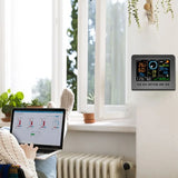 WiFi Weather Station Thermometer Hygrometer Air Pressure Moon Phrase Wind Direct Rainfall Gauge Outdoor Sensor Weather Forecast