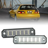 White LED Number License Plate Light(2Pcs) For Honda Civic EJ EG EK CR-X Del Sol Integra SJ EK3
