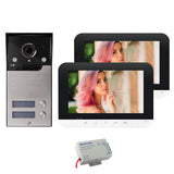 7 inch Monitors 2/3/4 Apartment/Family Video Door Phone Intercom System Wide angle Doorbell Waterproof HD Camera Access Control