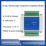 2/4/8/16 Channel K-Type Thermocouple To 485 Temperature Acquisition Module Isolation Industrial Grade Transmitter Anti-Interfere