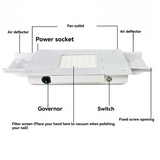B59B-Embedded Nail Vacuum Cleaner High-Power Strong Suction Professional Nail Salon Dust Cleaning Fan For Nail Salon EU Plug