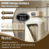 Portable Clothes Dryer For Laundry, Mini Portable Dryer Machine With Adjustable Timer For Apartment, RV, Travel EU Plug