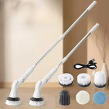 6-in-1 & 5 in 1 wireless electric cleaning brush for kitchen and bathroom cleaning, electric rotating cleaning brush.