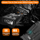 NV800S 4K UHD Binocular Telescope 42MM Objective Lens 12MP 5X Optical 10X Digital Zoom 800M Infrared Night Vision for Hunting