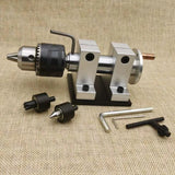 Wood Lathe Drilling Tailstock Set – 1.5-13mm Drill Chuck, Live Rotary Center & Live Spur Center, MT1 Compatible