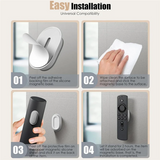 Magnetic Remote Control Holder Wall-Mount, No-Drill, Self-Adhesive Storage Bracket Fortv Remote Controls D