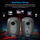 80W High-fidelity 4-inch Active Speaker 2-way Bookshelf Speakers 3D Stereo 35 HZ-20 KHZ High-end Home BT Remote Audio Equipment