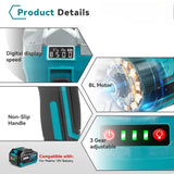 Brushless Electric Cordless Angle Grinder with Digital Display 5 Gear Wireless Angle Grinder with Power Battery