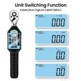 New Digital Preset Torque Wrench 1/2" 3/8" 1/4" Bidirectional Ratchet Head Professional Adjustable Bicycle Repair Hand Tools