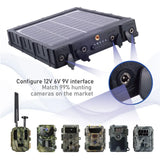 Trail Camera Solar Panel with 3W 8000mAh 5V 12V 9V 6V Output Solar Charger Kits for Security Camera Outdoor Use