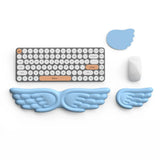 New Angel Wing Mouse Wrist Rest Set Non-Skid Ergonomic Wrist Support Silicone Memory Foam Mouse Pad for Office and Gaming