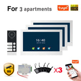 7Inch Touch Monitor Video Wifi Intercom Tuya Smart Home video 2/3/4 Family Apartment doorbell System 1080P Wide angle Camera