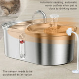 *BAAY US Plug, Cat Water Fountain, Stainless Steel Pet Water Fountain, 3L Capacity, Double Bowl Feeder, Easy Cleaning for Pets