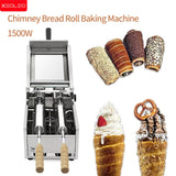 Electric Chimney Bread Roll Baking Machine 1500W 2 Sticks Bread Roll Ice Cream Cone Kurtos Kalacs Oven Maker