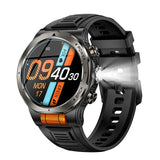 KT91 Smart Watch With Reaction Scroll Wheel LED Flashlight 1.43-inch AMOLED BT Calls 3ATM Waterproof Outdoor Compass Smartwatch