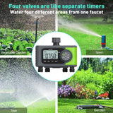 Rainpoint Digital Water Timer Rain Delay 4-Zone Manual Watering Programmable Sprinkler Lawn Pool Garden Hose 3/4" Outlet Timers