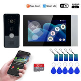 2-Wire Video Door Phone with 7inch IPS Touch Screen Smart Video Intercom System for Home 1080P Support Taya  App IC Card Unlock