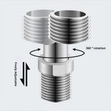 2PCS Stainless Steel Angled Curved Shower Adapter Angle 360° Rotatable Eccentric Screw Corner Wall Mounted Shower Faucet Adapter
