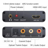 192KHz ARC Audio Adapter Extractor Digital to Analog Audio Converter DAC SPDIF Coaxial RCA 3.5mm Jack Output For TV Monitor