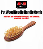 Pet wood needle handle comb beech mesh+rosewood massage comb
