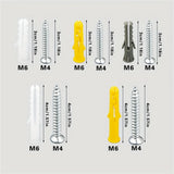160pcs Drywall Anchors Screws Assortment Kit, Plastic Wall Anchors and Stainless Steel Philips Flat Head Screws,Wall Plug Bolts