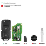 XKB508EN Wire Universal Remote Key 2 Button Fob For VW B5 Style For Xhorse VVDI Key Tool 15Pcs/Lot