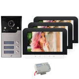 7 inch Monitors 2/3/4 Apartment/Family Video Door Phone Intercom System Wide angle Doorbell Waterproof HD Camera Access Control