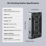 Blueendless 4-Bay M.2 NVME SATA SSD Enclosure Tool-Free, USB 3.2 Gen 2 10Gbps External Hard Drive Docking Station for M.2 NVMe