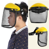 Safety Helmet Hat with Full Face Mesh Visor for Logging Brushcutter Forestry Protection