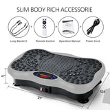 Vibration Plate Board Fitness Exercise Machine with Bluetooth Speaker Fat Burning Weight Loss Resistance Bands for Muscle Toning