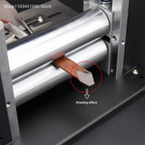 220V Electric small leather draw machine，manual glue dispenser leather press laminating machine ，Leather pressure strip
