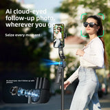AI Face Tracking Selfie Stick Tripod 360° Rotation With Fill Light Gimbal Stabilizer Universal Remote Phone Selfie Stick