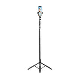 Aluminum Alloy Mobile Phone Tripod Extendable 1.6m Phone Stand Holder 360 Rotation Bluetooth-Compatible Wireless for IOS Android