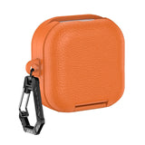 PU Leather Protective Case Cover Fits for Samsung Galaxy Buds4/4Pro Protective Skin Cover with Carabiner Shockproof Anti‑Drop