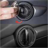 Inner Pull Handle Sticker For Mini Cooper F56 Real Carbon Fiber Car Interior Door Handle Cover
