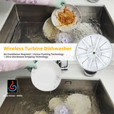 14x14x6cm Ultrasonic Dishwasher Cleaner 18W Portable Mini Dishwasher 8.5V Wireless Turbo Cleaning for Kitchen Fruits Vegetables